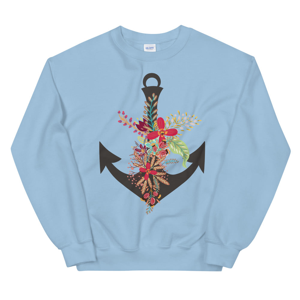 Boho Boat Anchor Crewneck Sweatshirt Pullover for Women