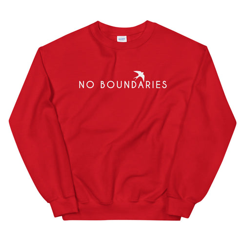 Red No Boundaries Motivational Pullover Crew Neck Sweatshirt