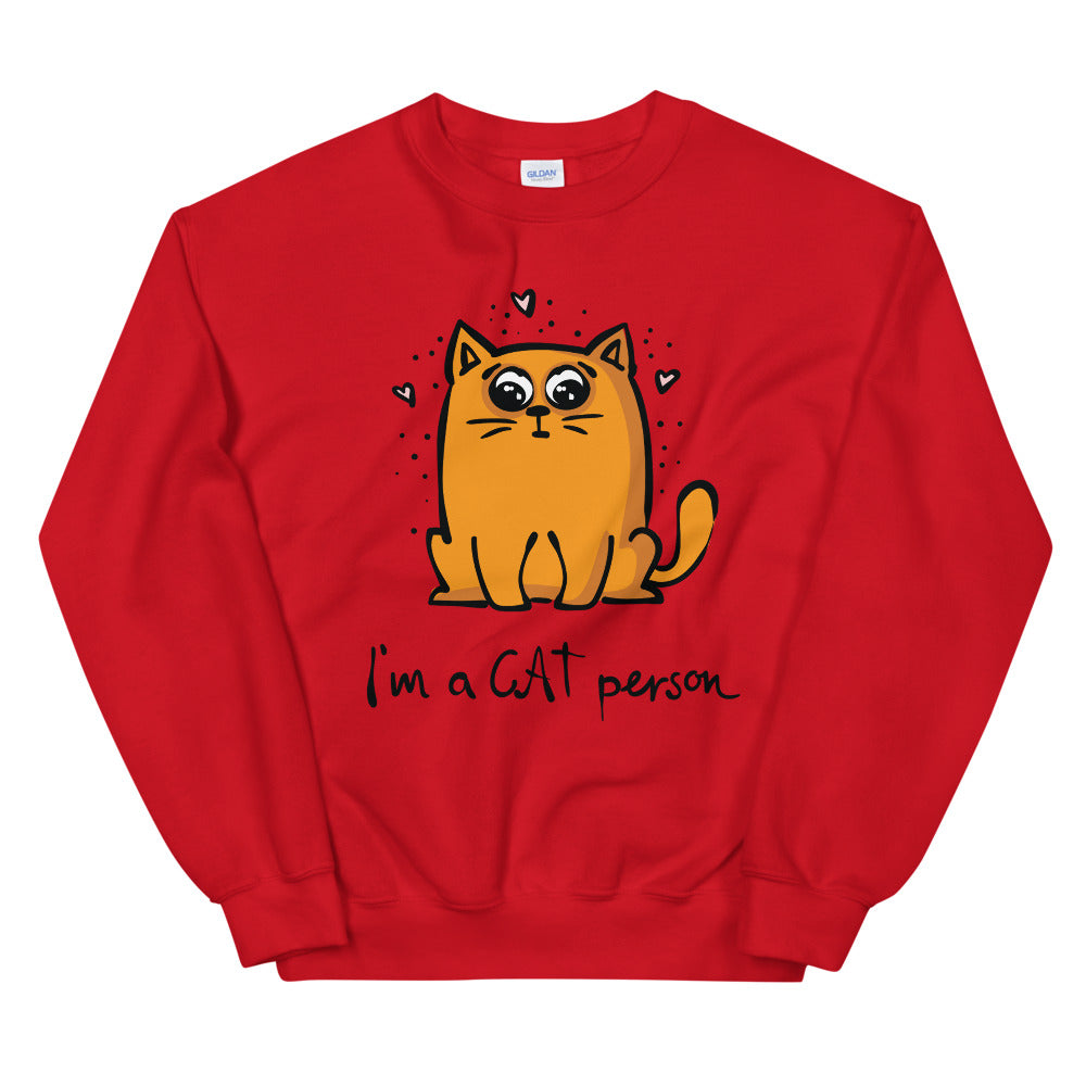 Cat Person Sweatshirt | Cute Yellow Cat Person Crewneck for Women
