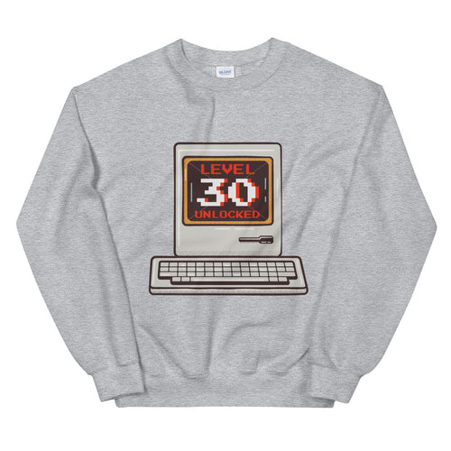 Vintage Computer Gamer Level 30 Unlocked Sweatshirt