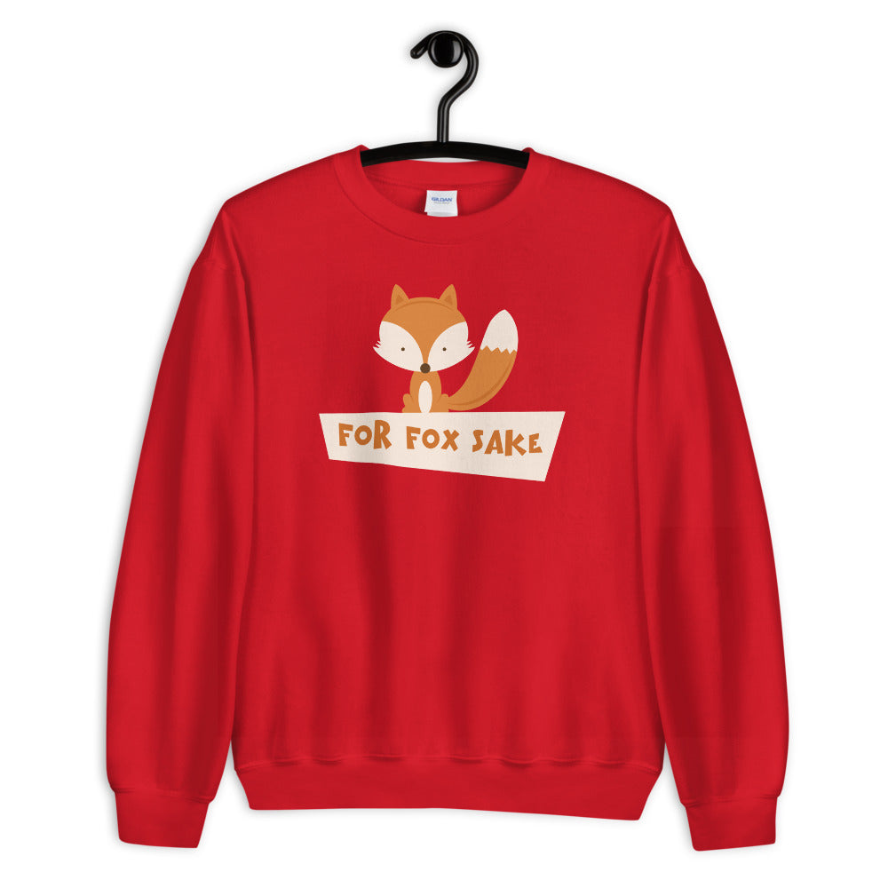 Red For Fox Sake Pullover Crewneck Sweatshirt for Women