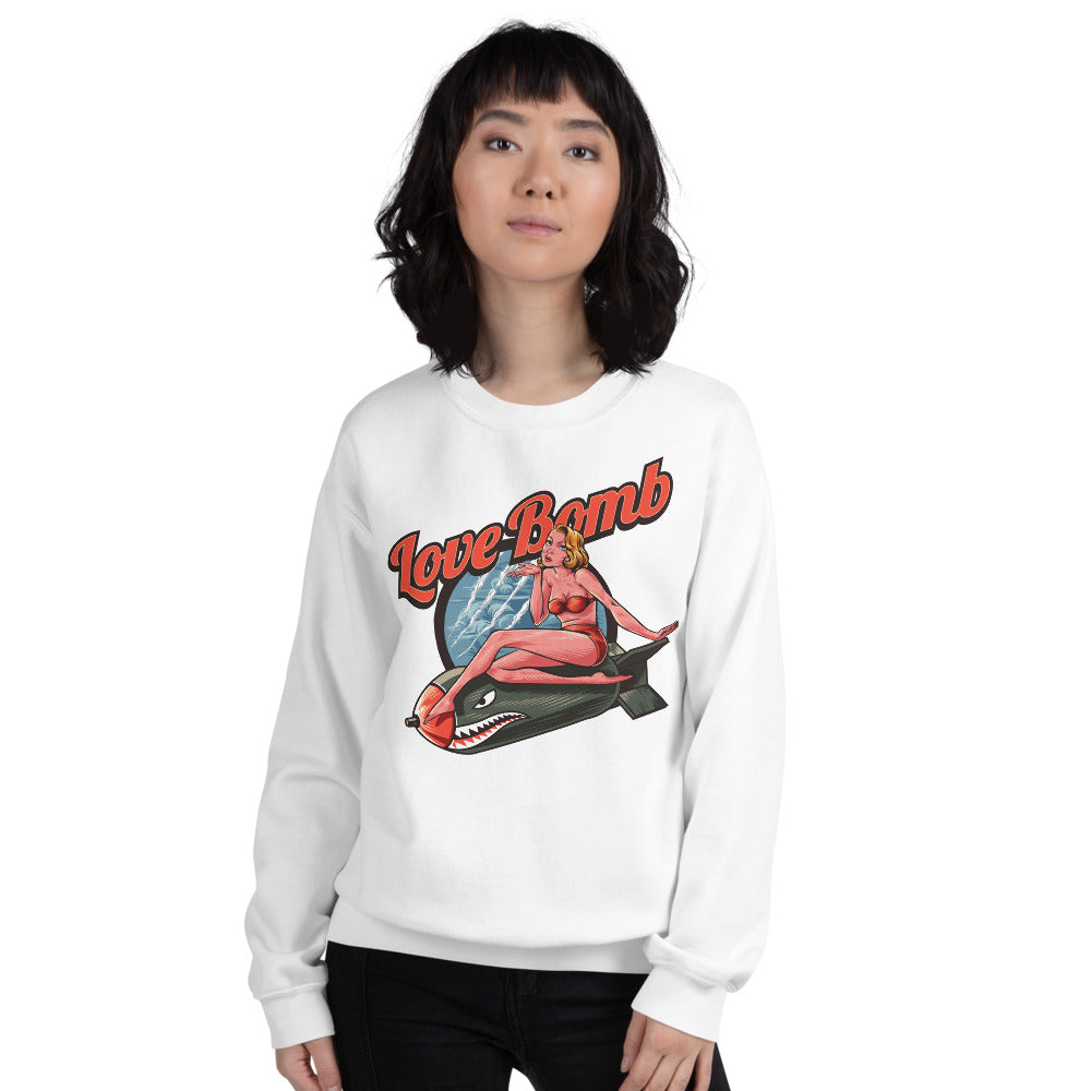 Love Bomb Sweatshirt | White Vintage Love Bomb Sweatshirt