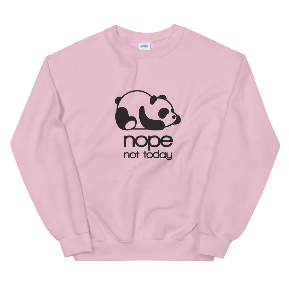 Nope! Cute Not Today Panda Crewneck Sweatshirt for Women