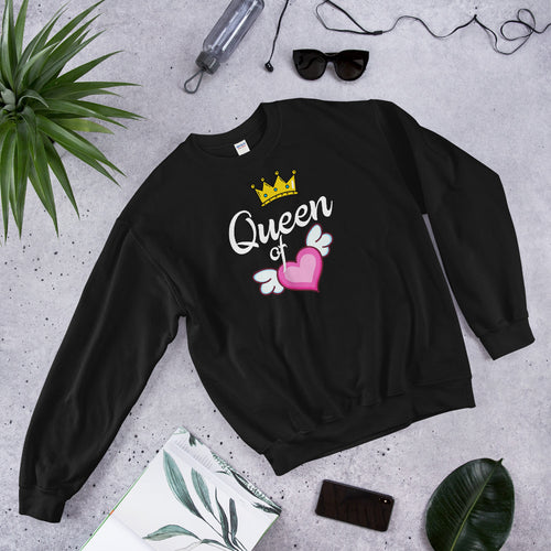Queen of Heart Sweatshirt in Black Color for Women