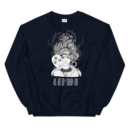 Gemini Sweatshirt | Navy Crewneck Gemini Zodiac Sweatshirt
