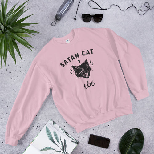 Lunar Satan Cat Pullover Crewneck Sweatshirt for Women