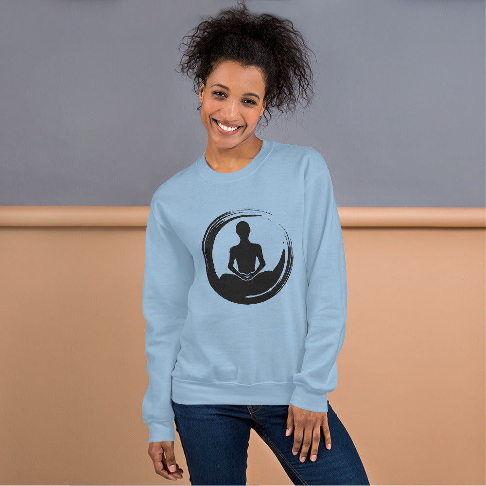 Zen Meditation Symbol Crewneck Sweatshirt for Women