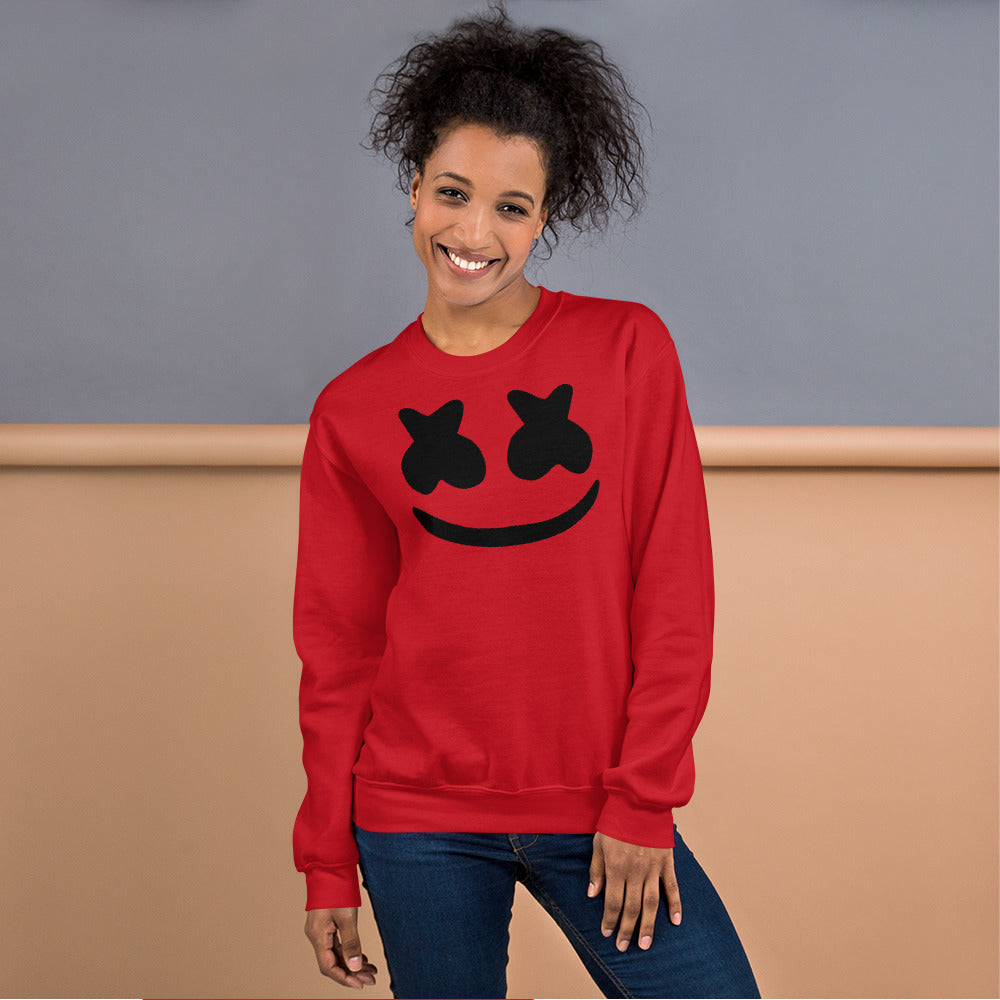 Red DJ Marshmello Pullover Crewneck Sweatshirt for Women