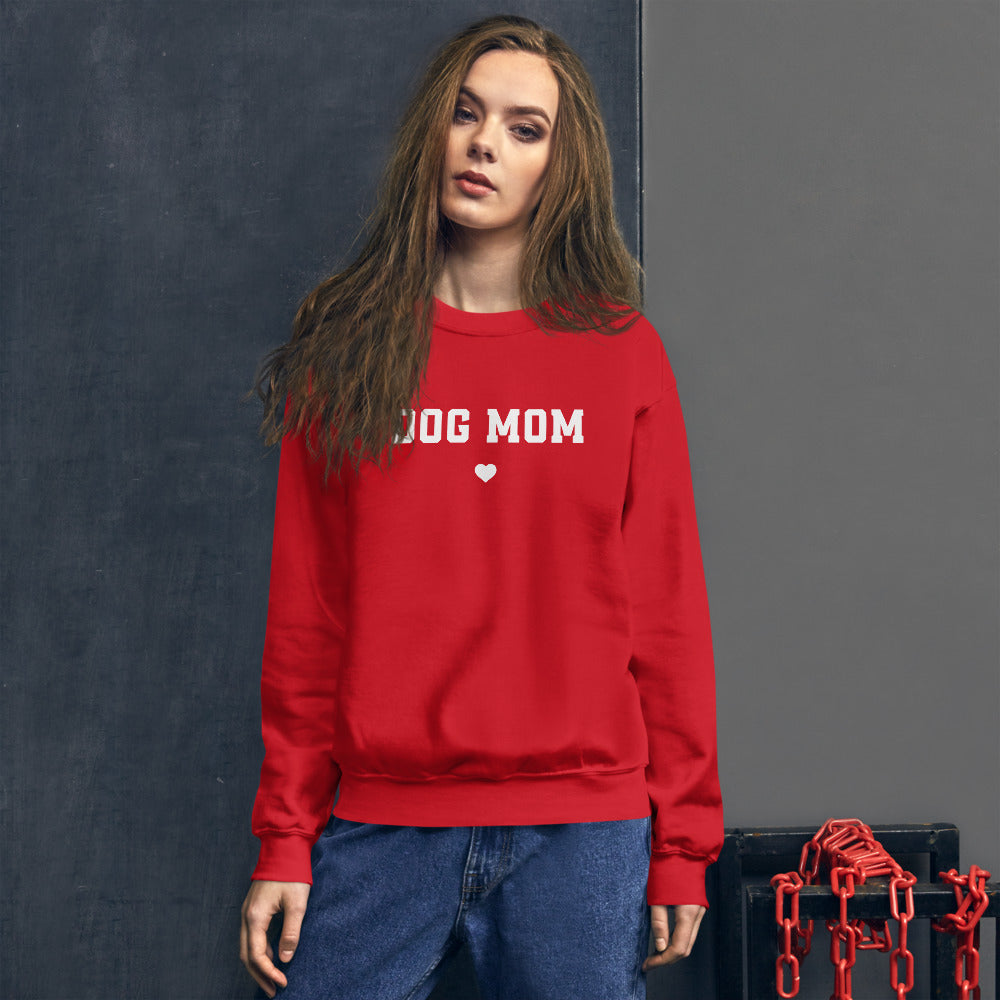 Red Dog Mom Pullover Crewneck Sweatshirt for Women