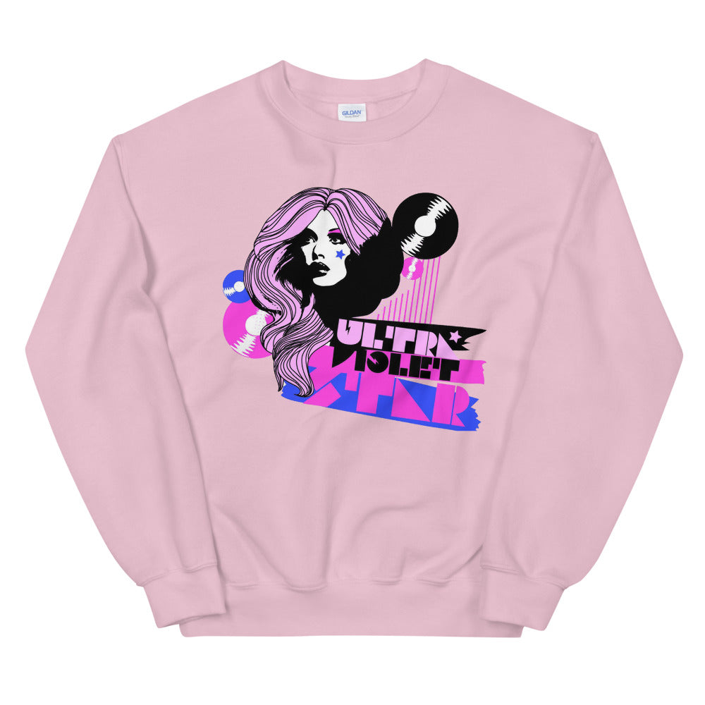 Ultraviolet Star Fashion Crewneck Sweatshirt for Women