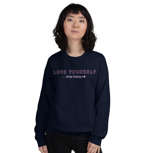 Love Yourself & Speak Yourself Sweatshirt in Navy for Women