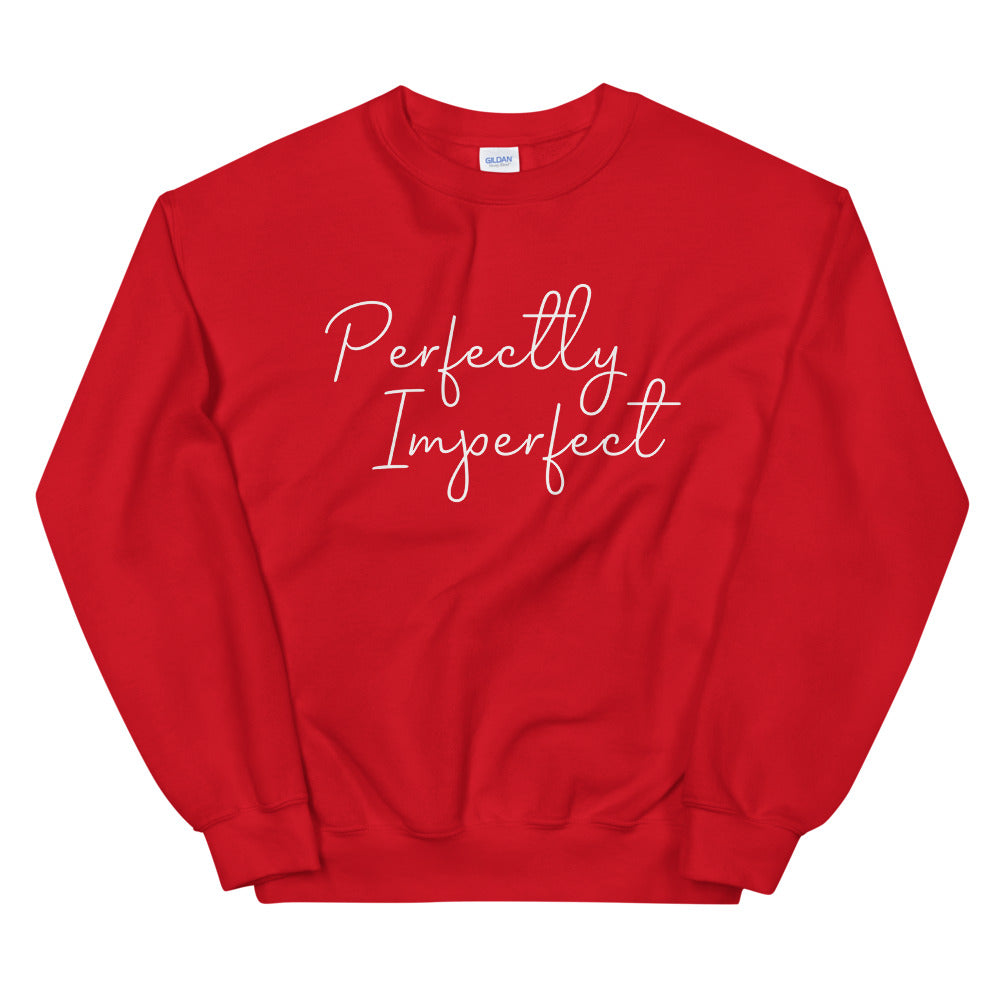 Red Perfectly Imperfect Pullover Crew Neck Sweatshirt for Women