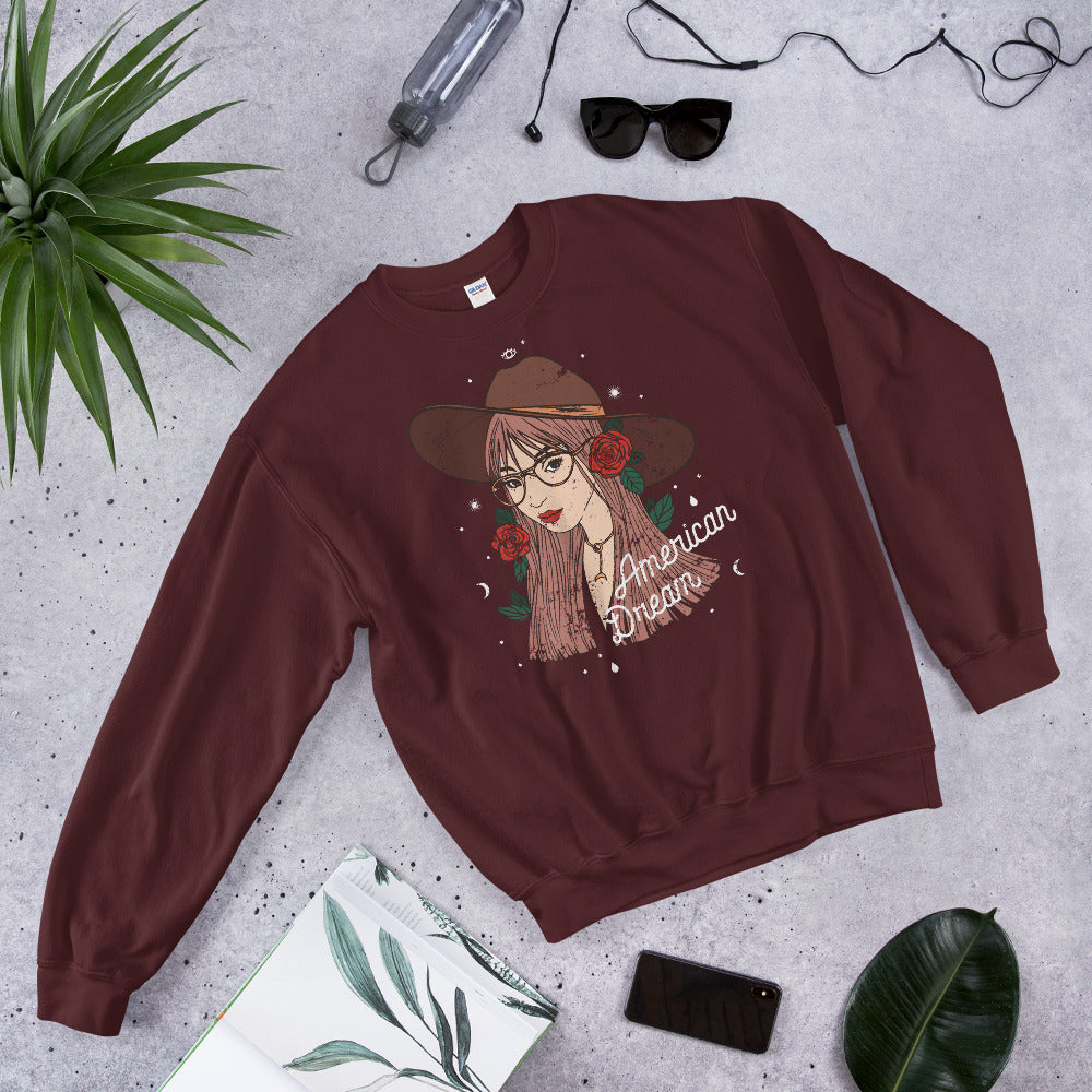 American Dream Cowgirl Crewneck Sweatshirt for Women