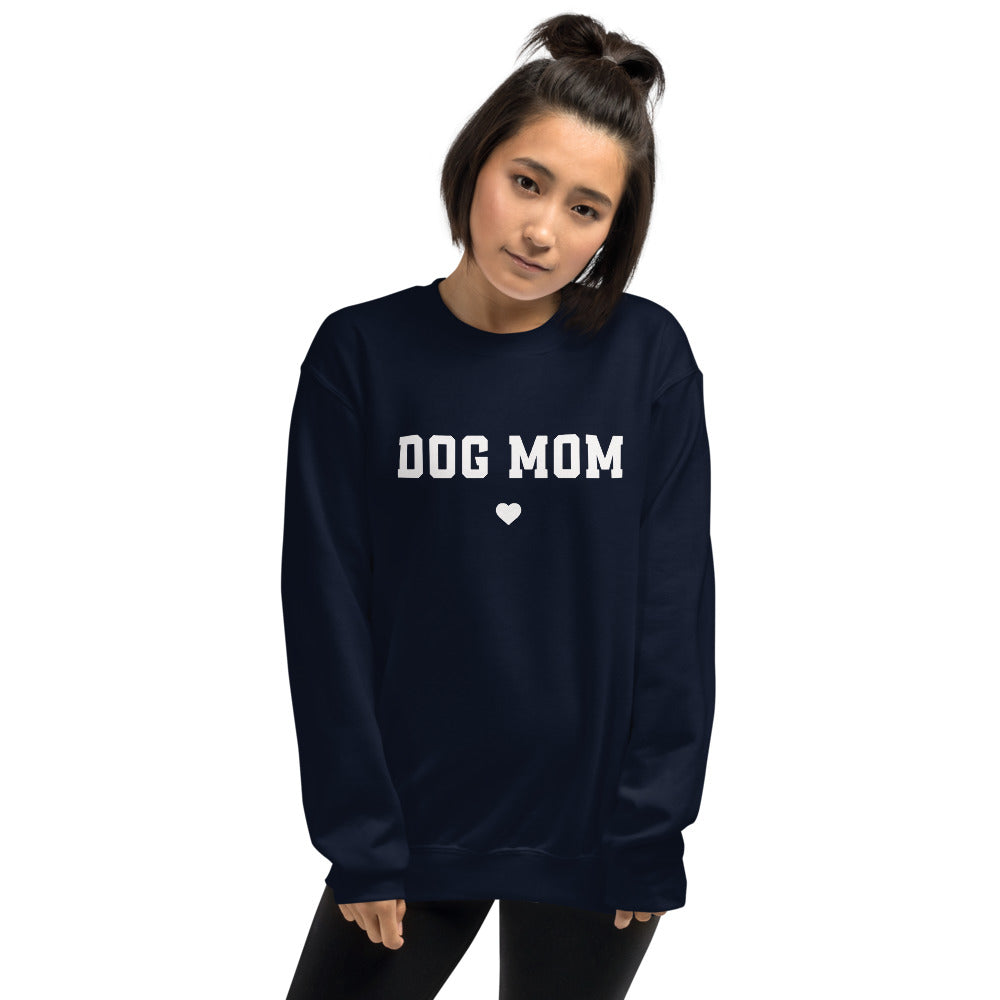 Dog Mom Sweatshirt | Navy Crewneck Dog Mom Pullover for Women