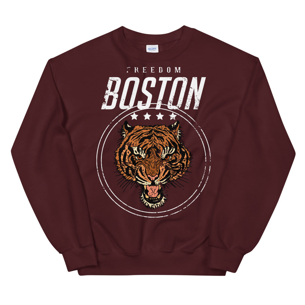 Boston Tiger Freedom Pullover Crewneck Sweatshirt for Women