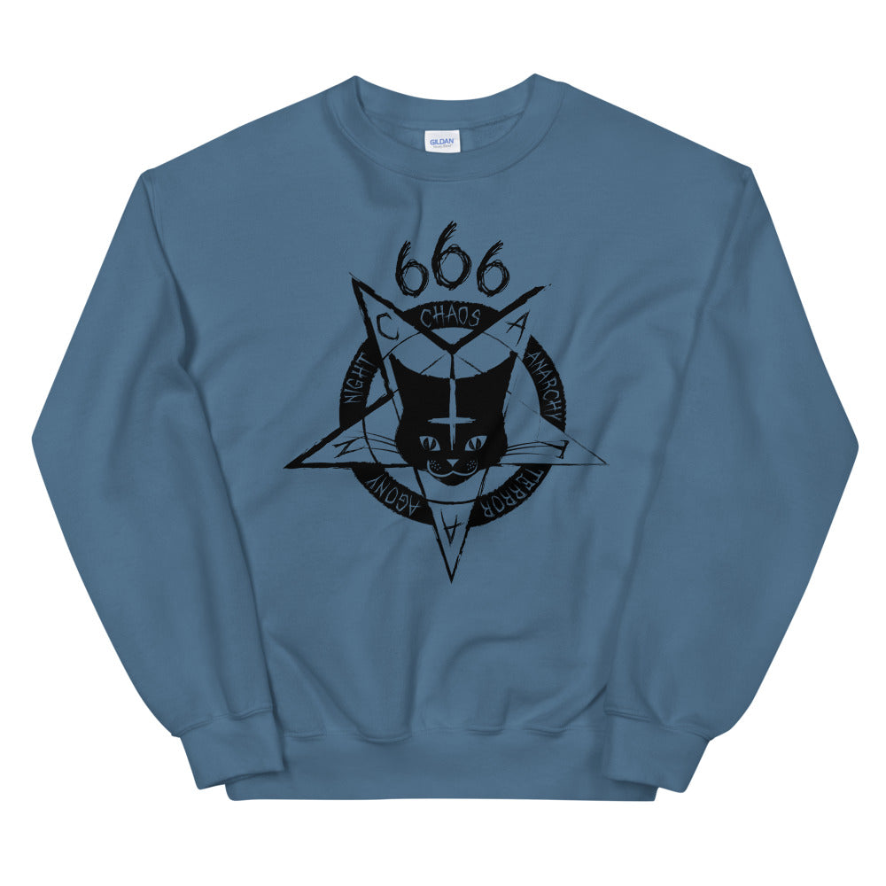 666 Satan Cat Pullover Crewneck Sweatshirt for Women