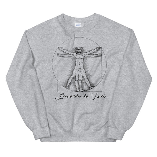 Leonardo da Vinci Vitruvian Man Sweatshirt Pullover Crewneck for Women