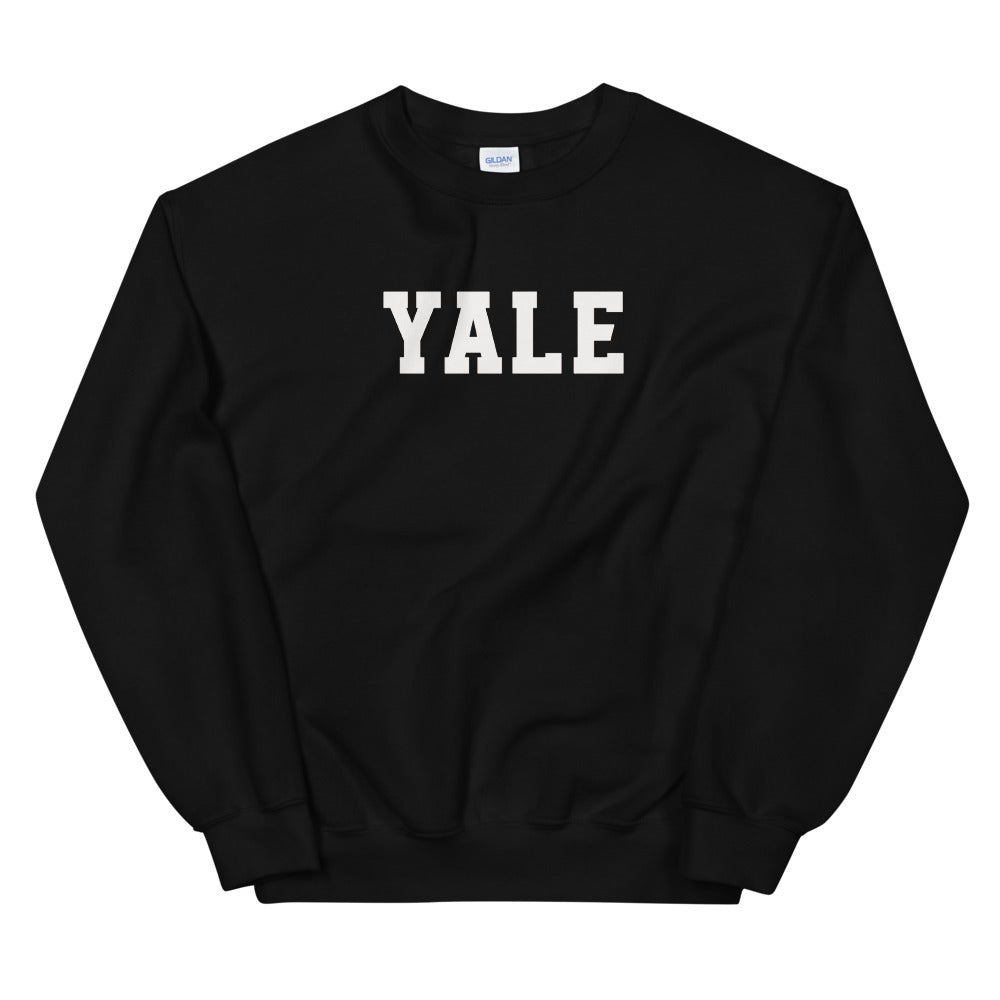 Black Yale Pullover Crewneck Sweatshirt for Women