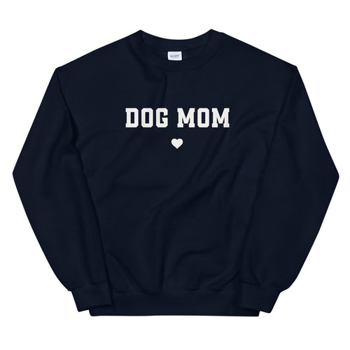 Dog Mom Sweatshirt | Navy Crewneck Dog Mom Pullover for Women