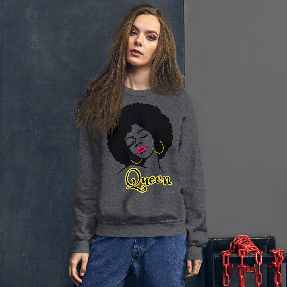 Queen Afro Girl Crewneck Sweatshirt for Women