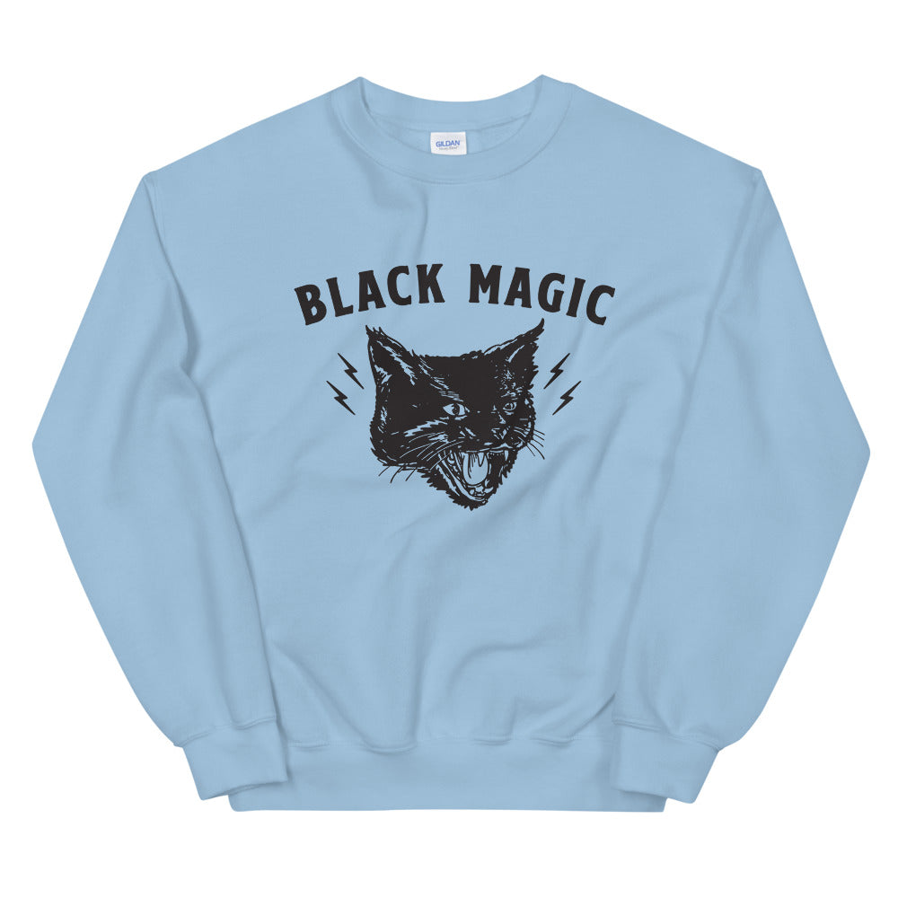 Black Magic Satan Cat Crewneck Sweatshirt for Women