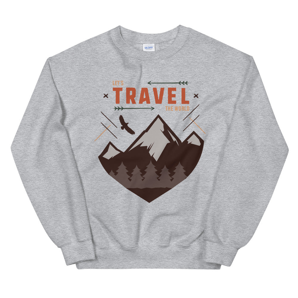 Let's Travel The World Crewneck Sweatshirt for Women