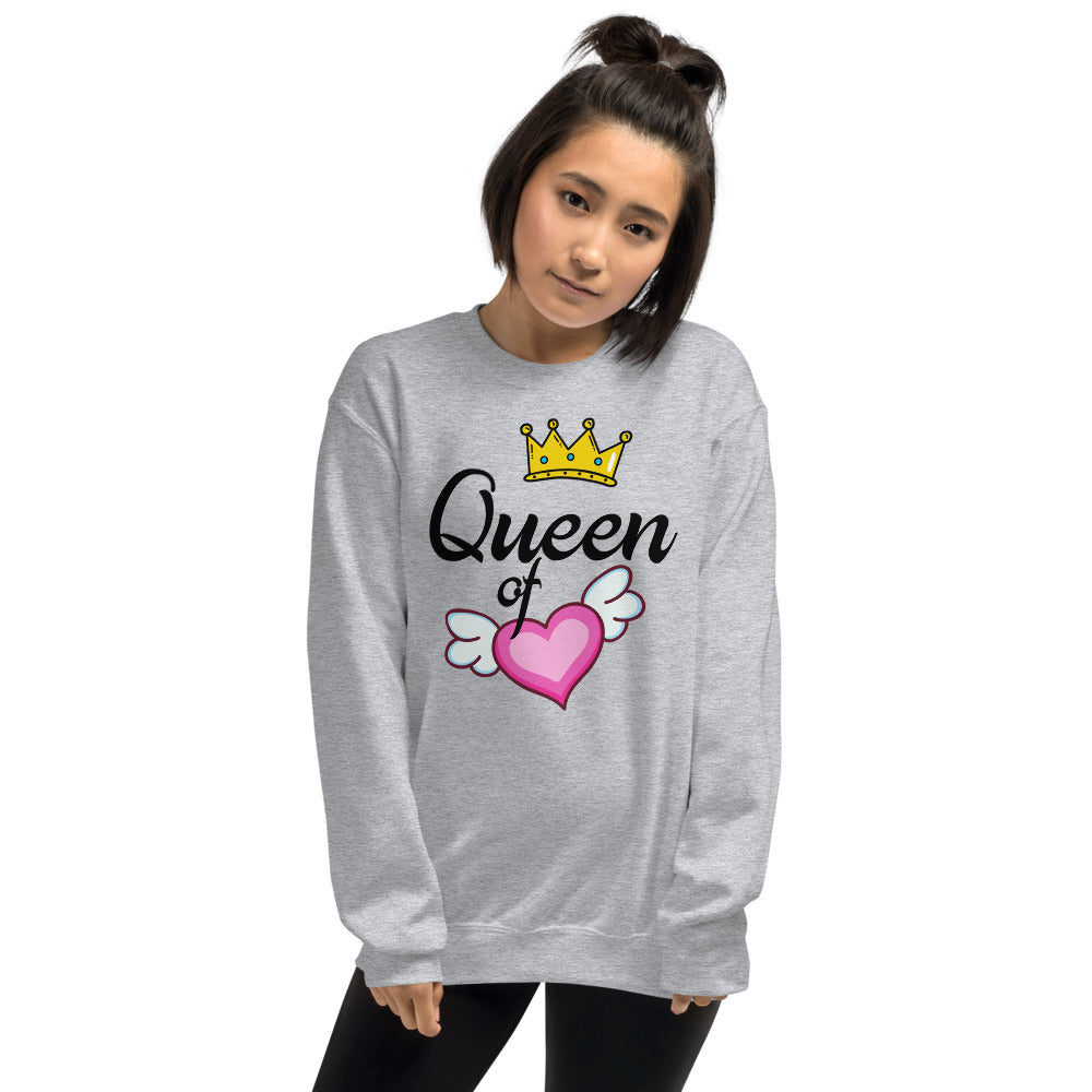 Queen of Heart Sweatshirt in Grey Color for Women