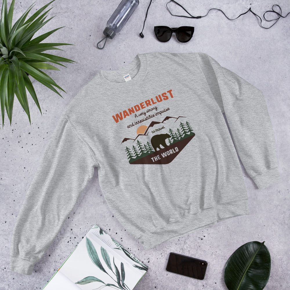 Wanderlust Travel The World Crewneck  Sweatshirt for Women