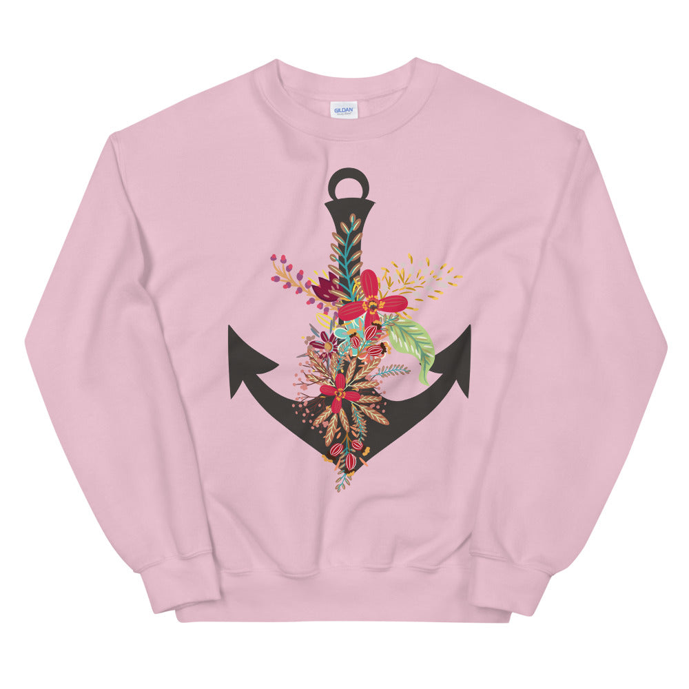Boho Boat Anchor Crewneck Sweatshirt Pullover for Women