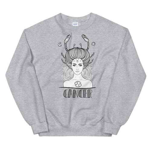 Cancer Sweatshirt | Grey Crewneck Cancer Zodiac Sweatshirt
