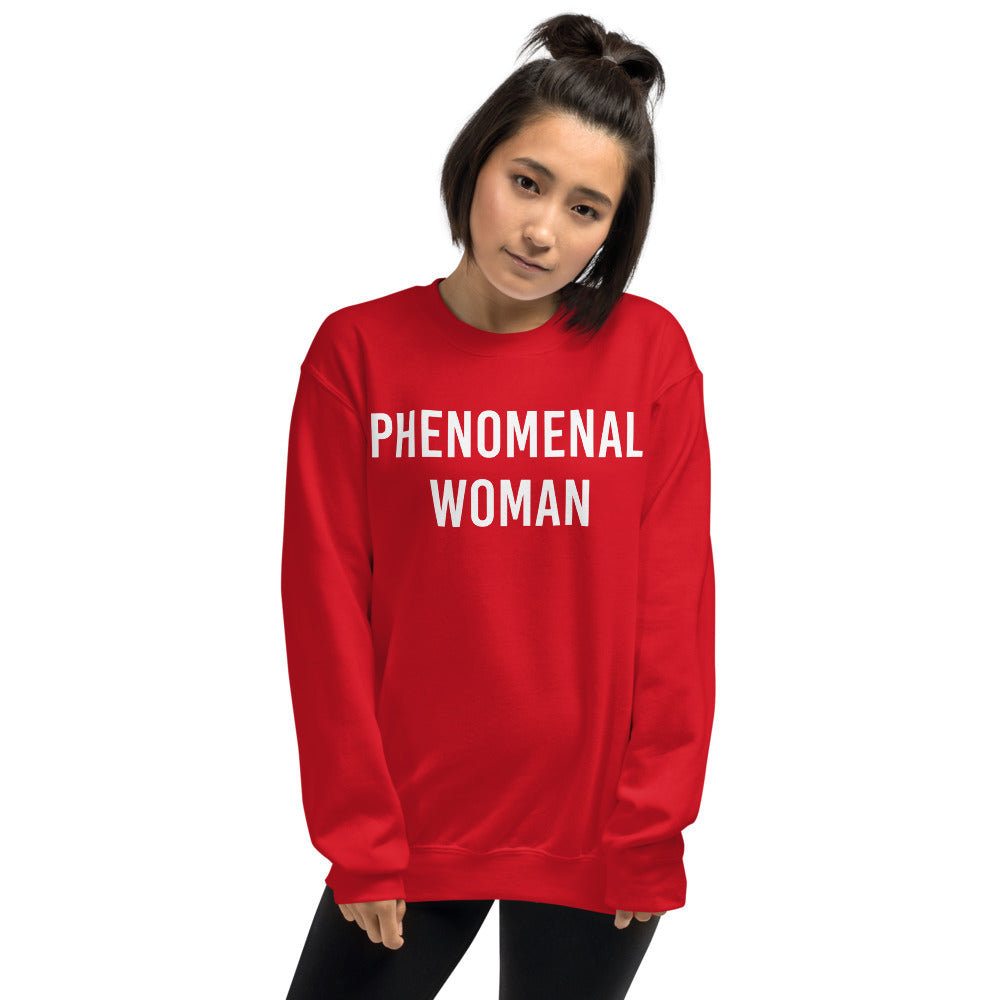 Phenomenal Woman Sweatshirt - Red Empowerment Pullover Crewneck