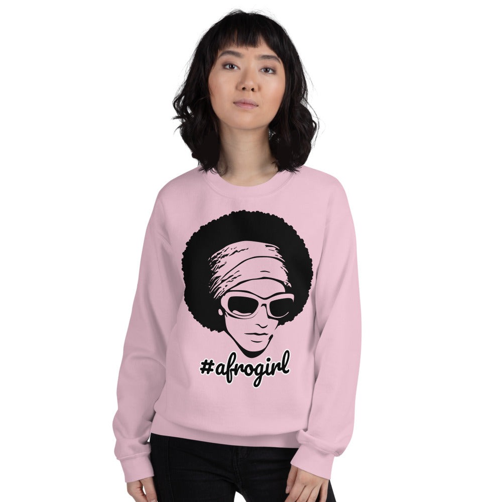 Afro Girl Hashtag Crewneck Sweatshirt for Divas