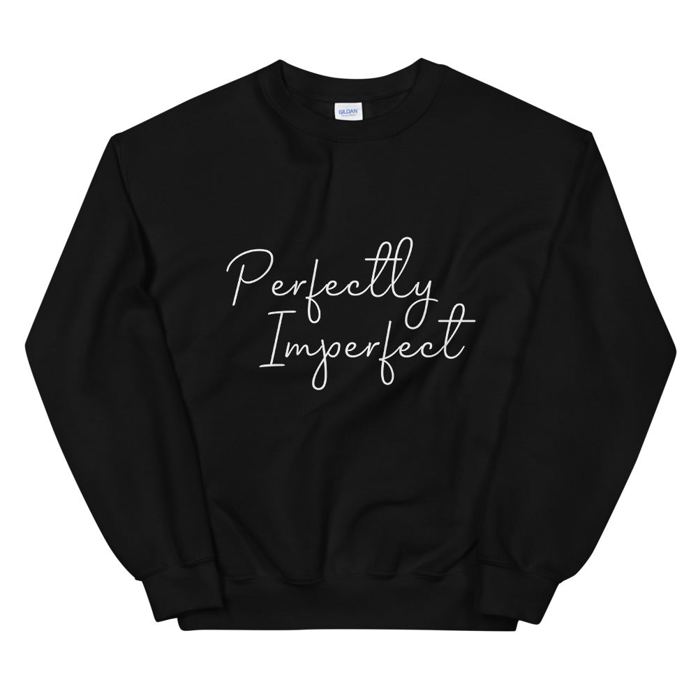 Black Perfectly Imperfect Pullover Crew Neck Sweatshirt for Women