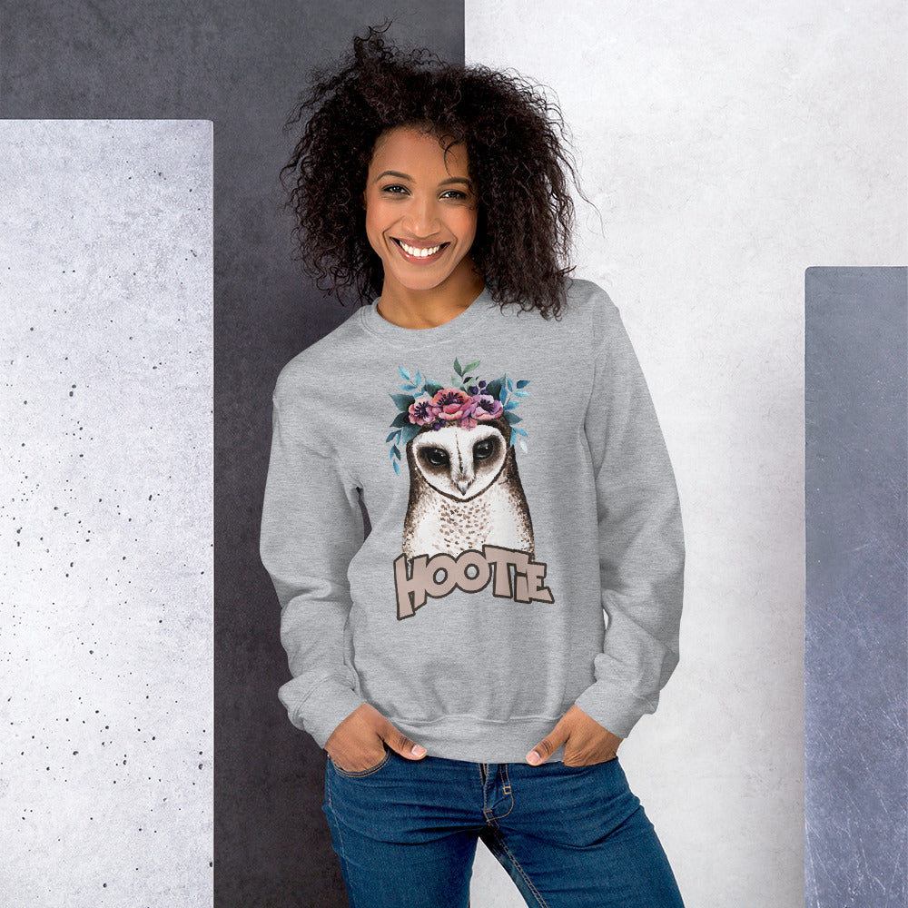 Grey Owl Hootie Pullover Crewneck Sweatshirt for Women