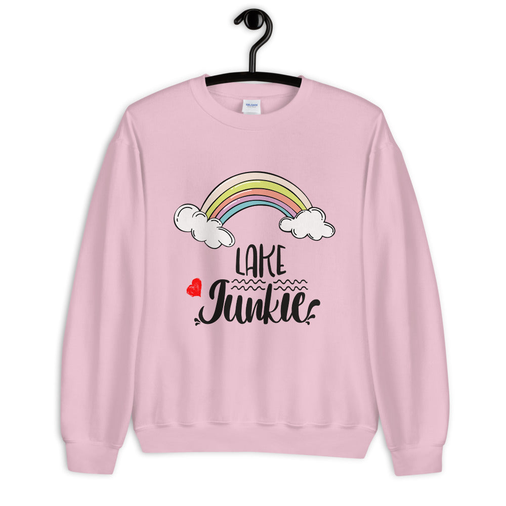 Lake Junkie Rainbow Crewneck Sweatshirt for Women
