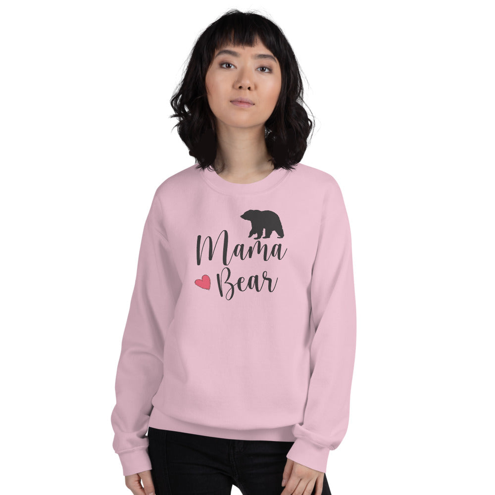 Pink Mama Bear Pullover Crewneck Sweatshirt for Women