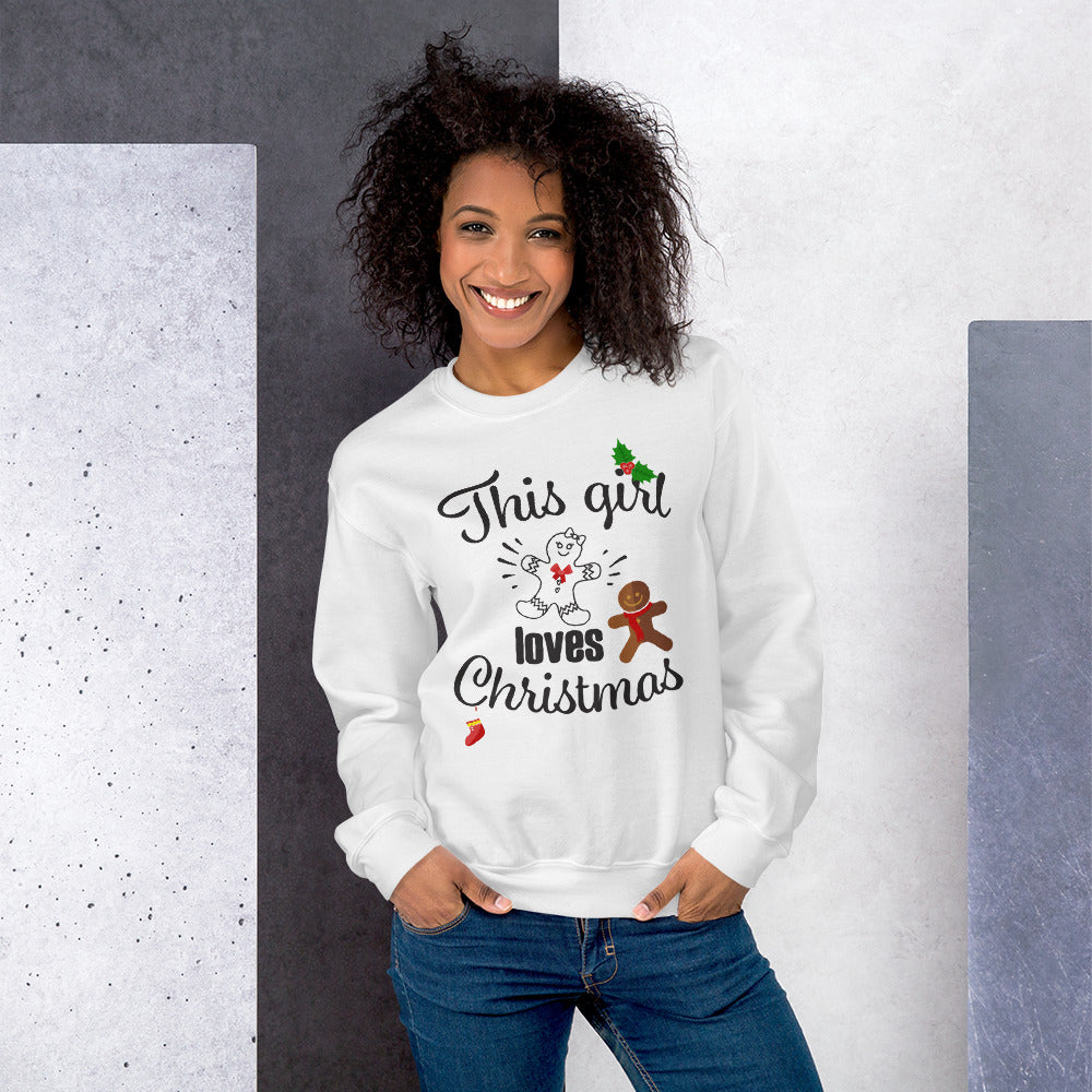 This Girl Loves Christmas Crewneck Sweatshirt for Ladies