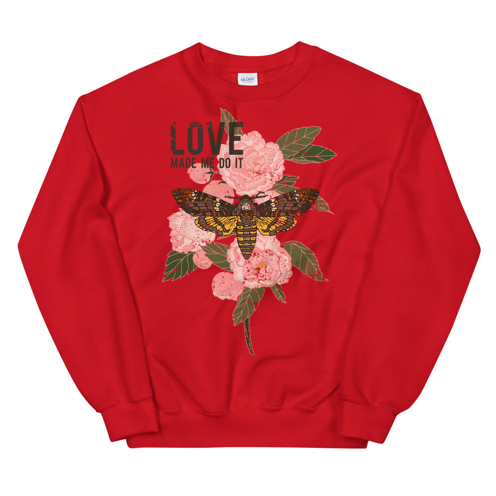 Love Made Me do It Butterfly Rose Crewneck Sweatshirt
