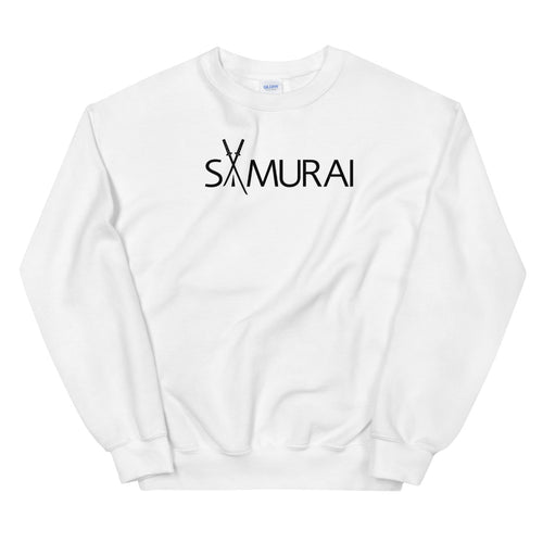 White Samurai Pullover Crewneck Sweatshirt for Women