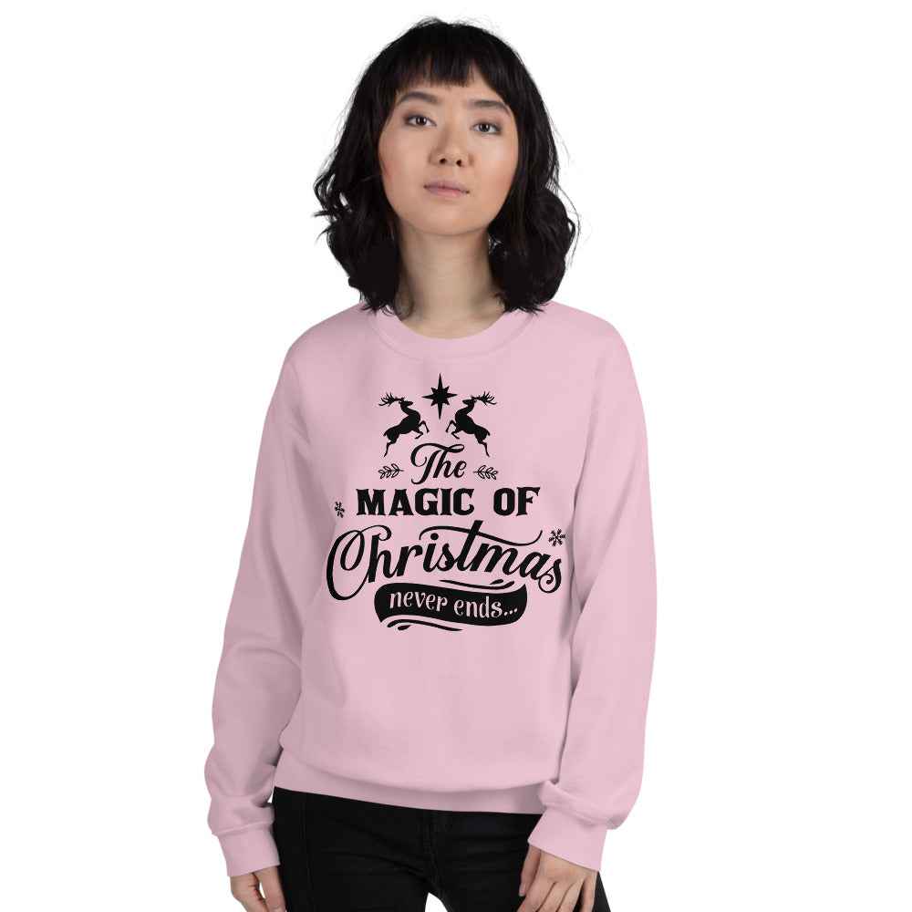 The Magic of Christmas Never Ends Sweatshirt for Women