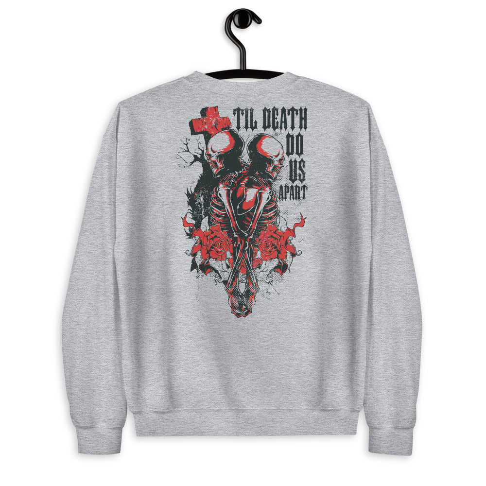 Till Death Do Us Apart Back Print Crewneck Sweatshirt for Women