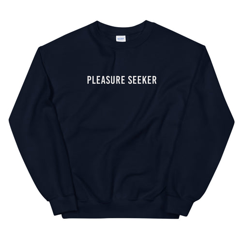 Navy Pleasure Seeker Pullover Crew Neck Sweatshirt for Women