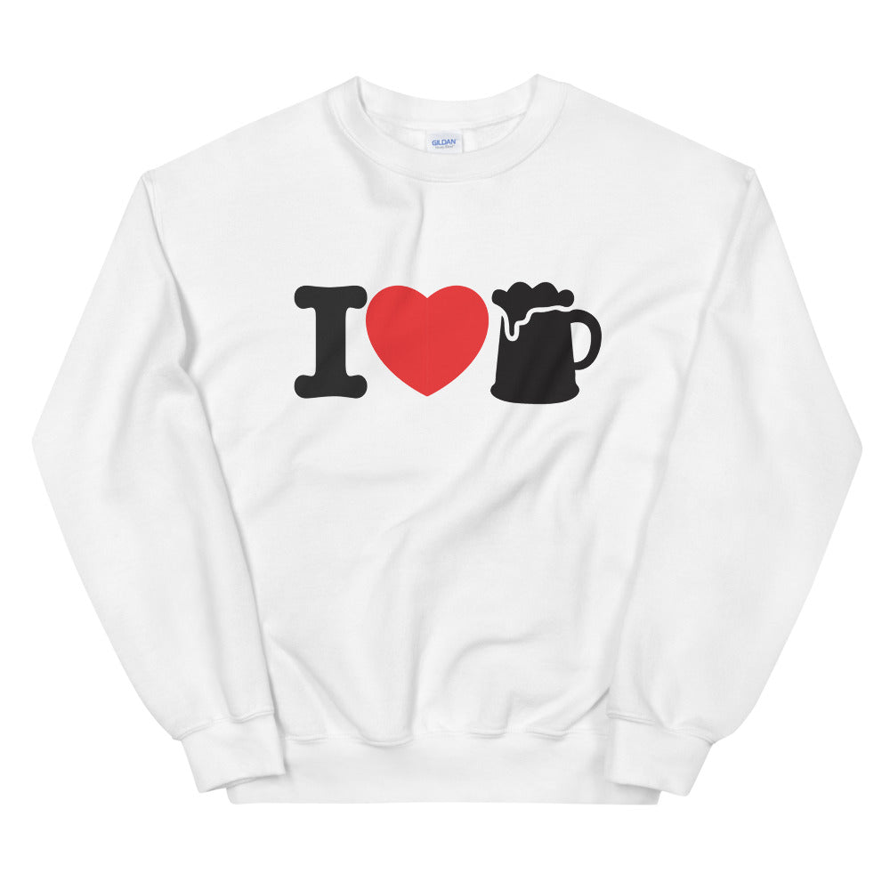 I love Beer Sweatshirt | Funny Beer Lover Crewneck for Women