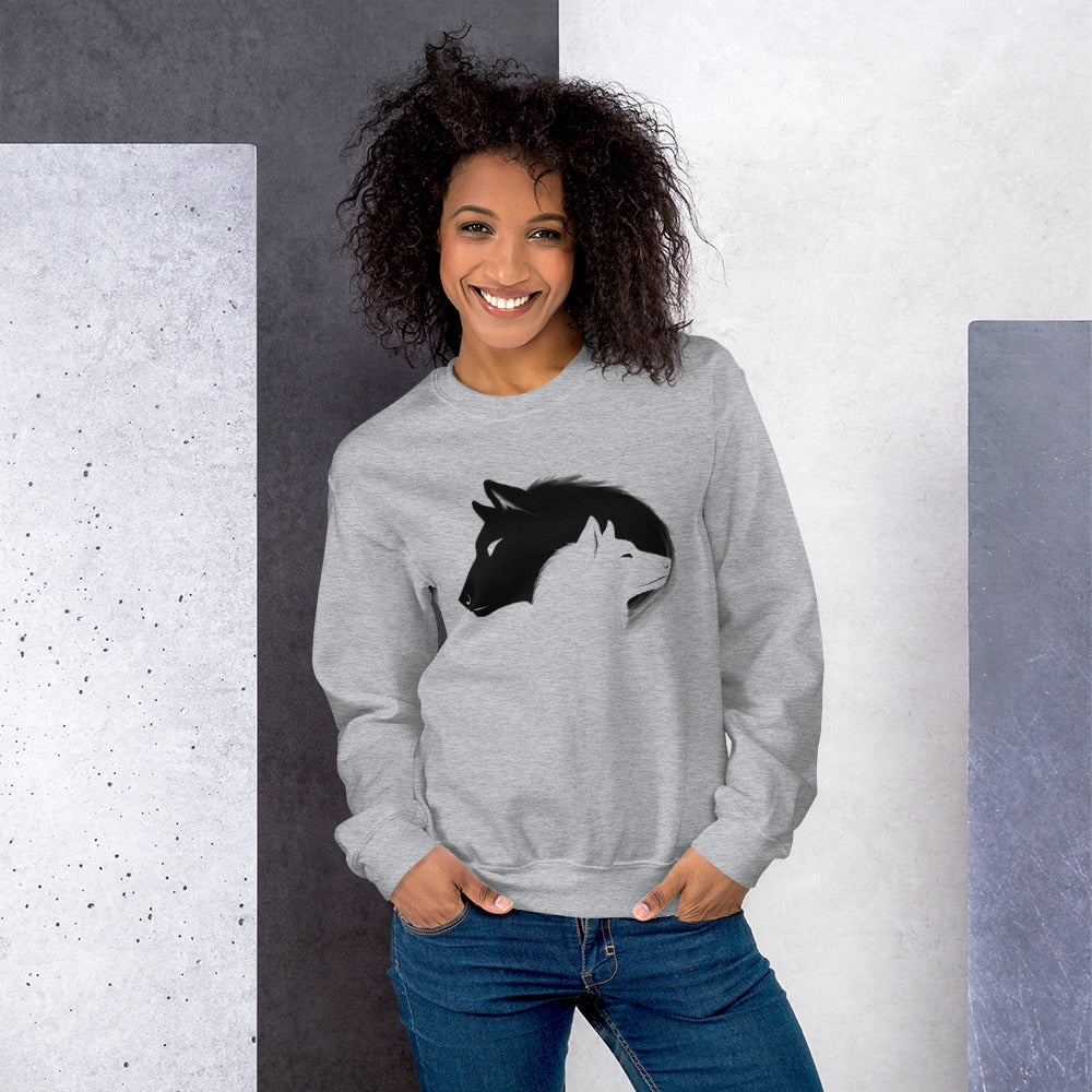 Alpha and Omega Wolf Crewneck Sweatshirt for Women