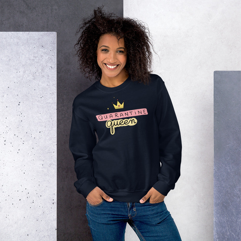 Quarantine Queen Sweatshirt | Navy Queen Sweatshirt for Women