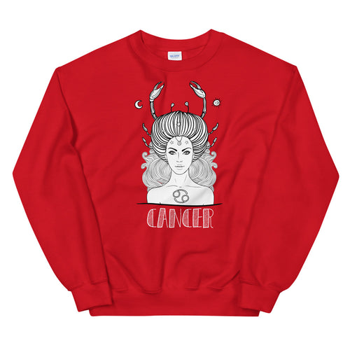 Cancer Sweatshirt | Red Crewneck Cancer Zodiac Sweatshirt