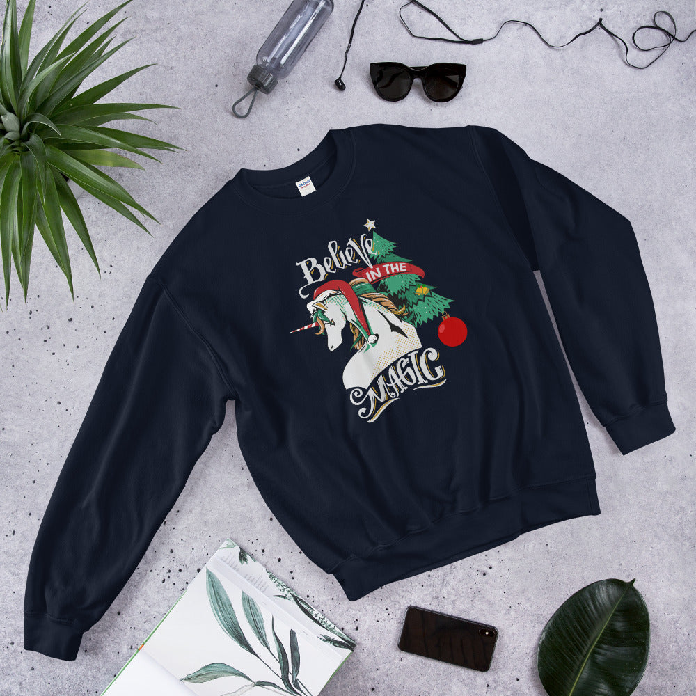Believe in The Magic Christmas Crewneck Sweatshirt for Women