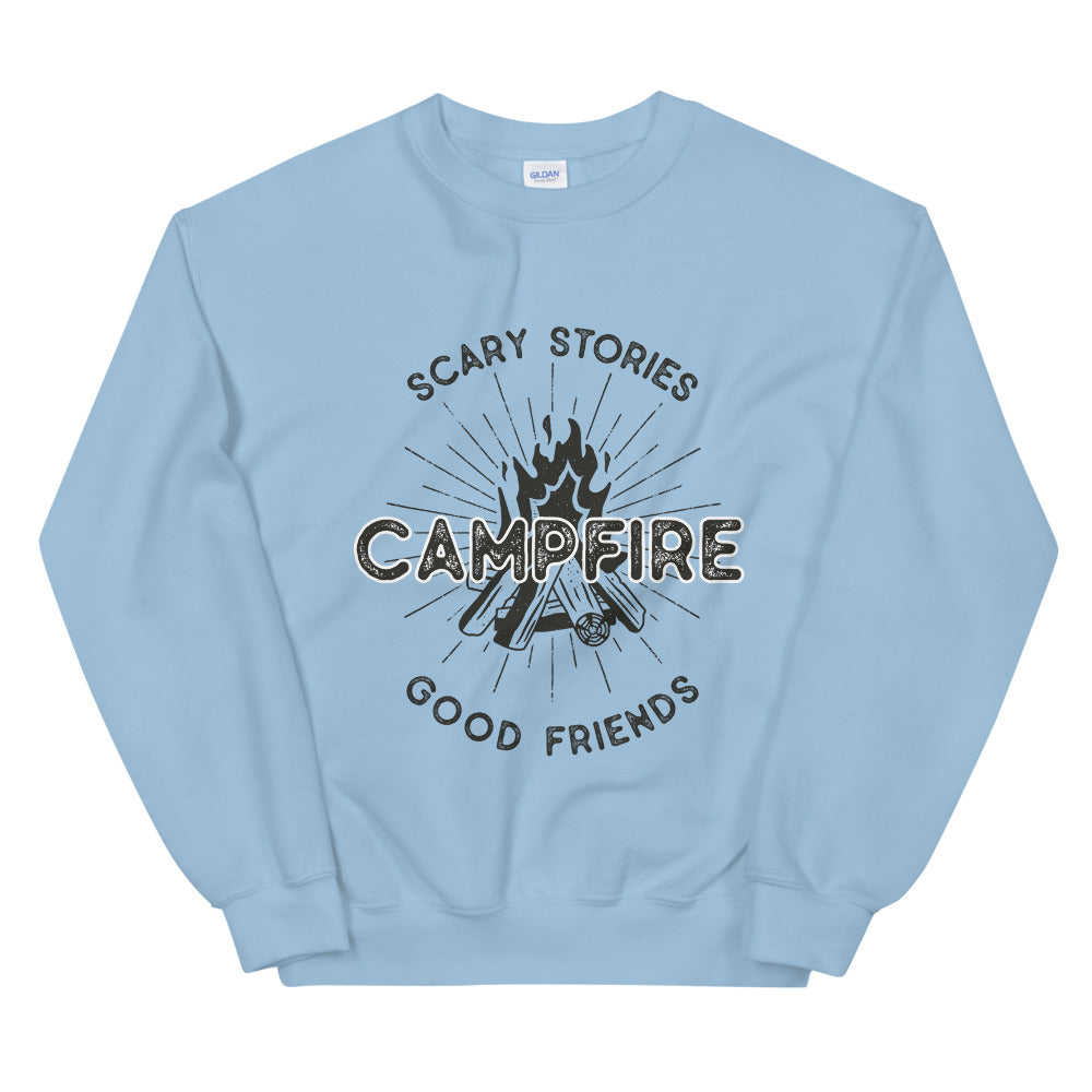 Scary Stories Campfire Good Friends Camping Crewneck Sweatshirt