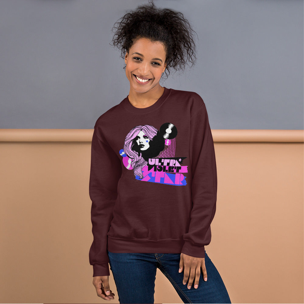 Ultraviolet Star Fashion Crewneck Sweatshirt for Women