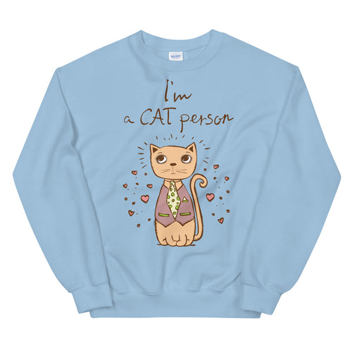 I am a Cat Person Sweatshirt, Personality Crewneck for Women
